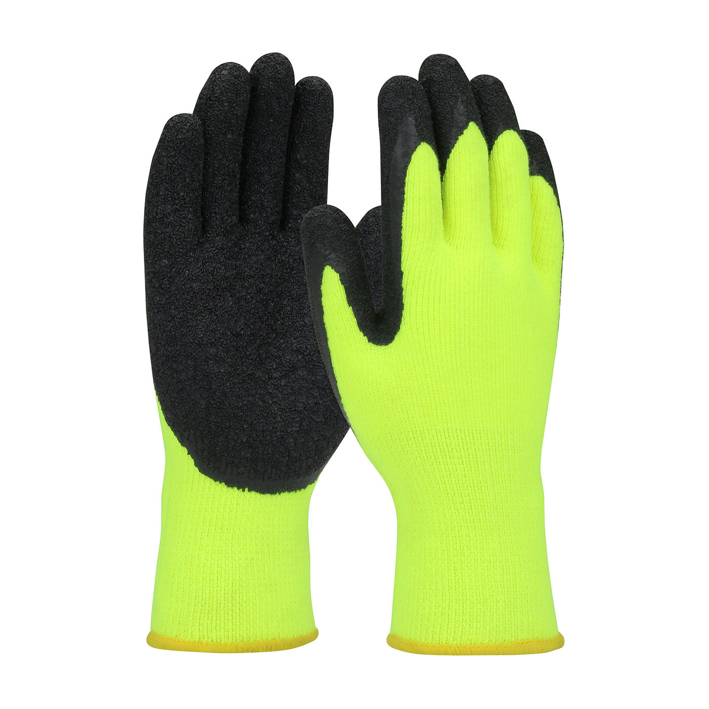 PIP 41-1425 Cold Protection Gloves Acrylic Latex Grip Hi-Vis Yellow
