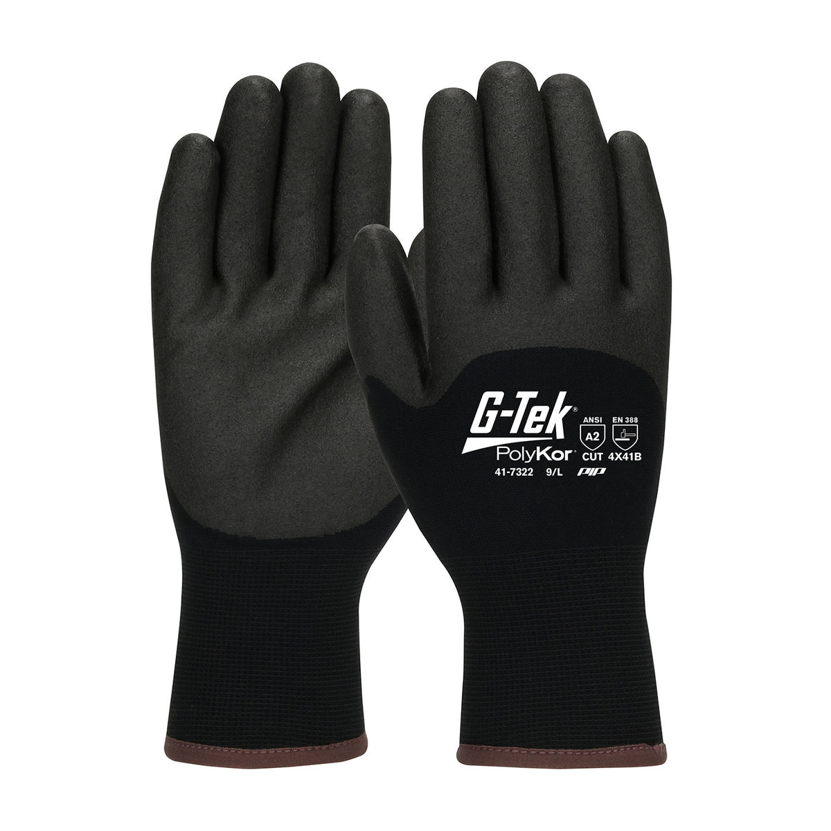 G-Tek 41-7322 Cold Protection Gloves PolyKor Acrylic Lining Black