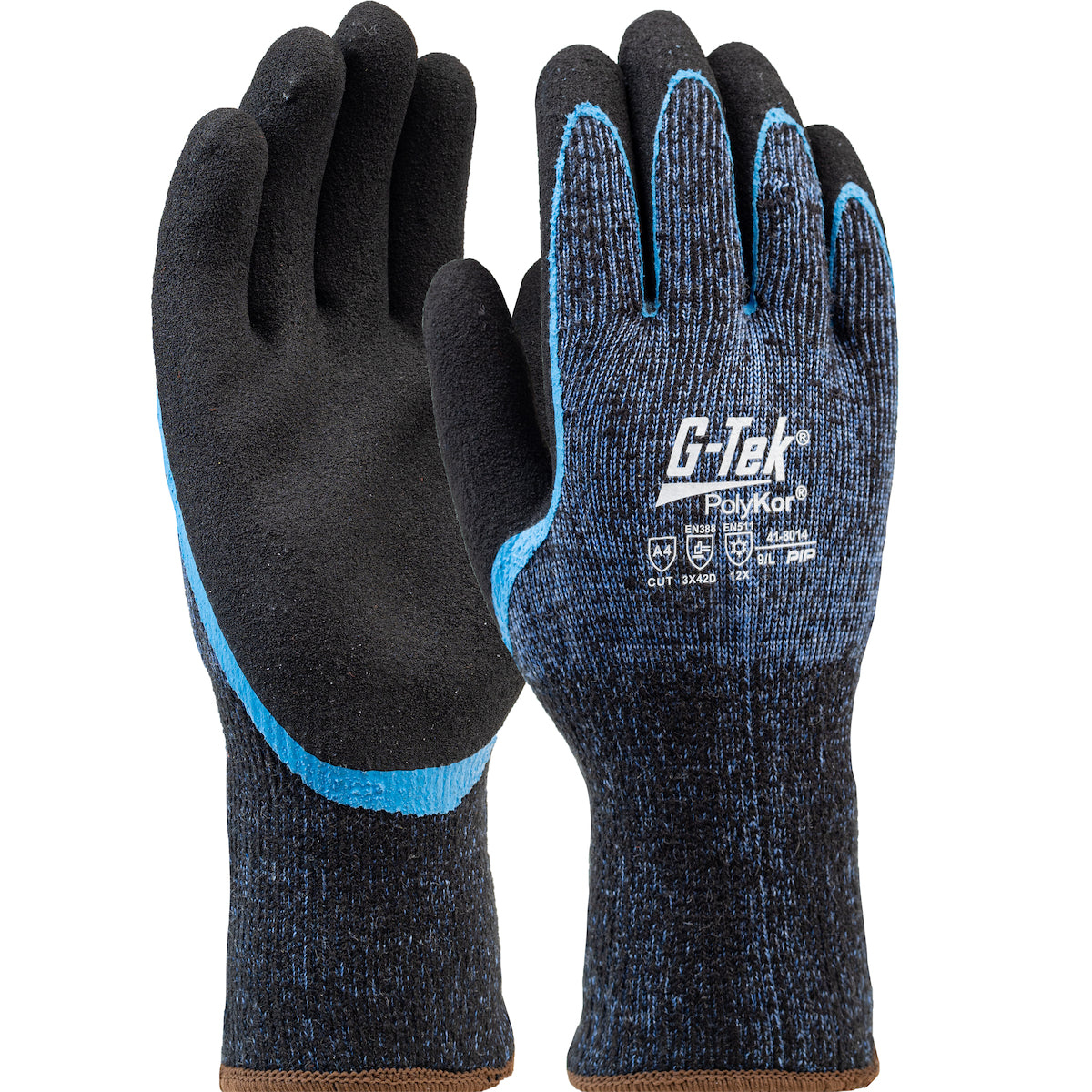 G-Tek 41-8014 Cold Protection Gloves PolyKor Latex Blue