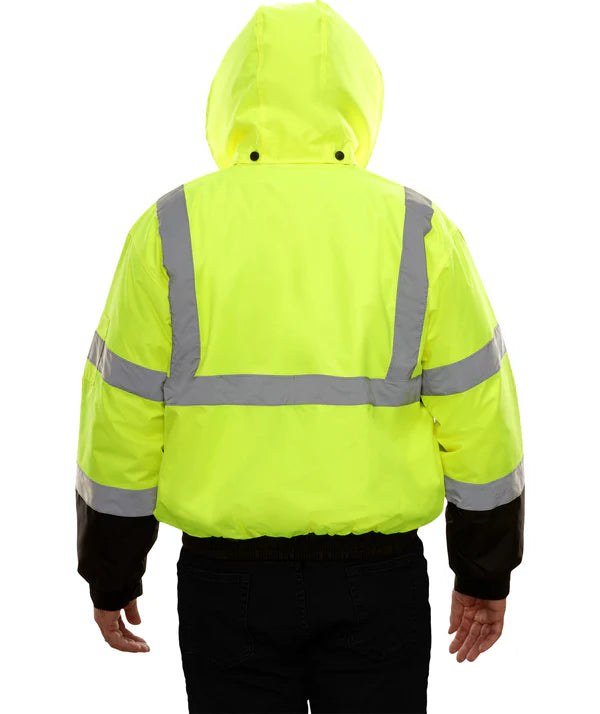 413GTLB Hi-Vis Waterproof Bomber Jacket with Adjustable Hood