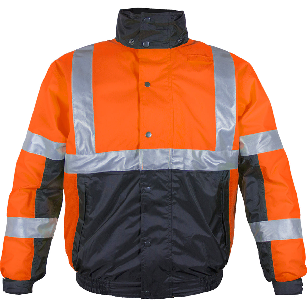Reflective Apparel 414ST Hi-Vis Bomber Jacket ANSI Class 3 Orange/Black