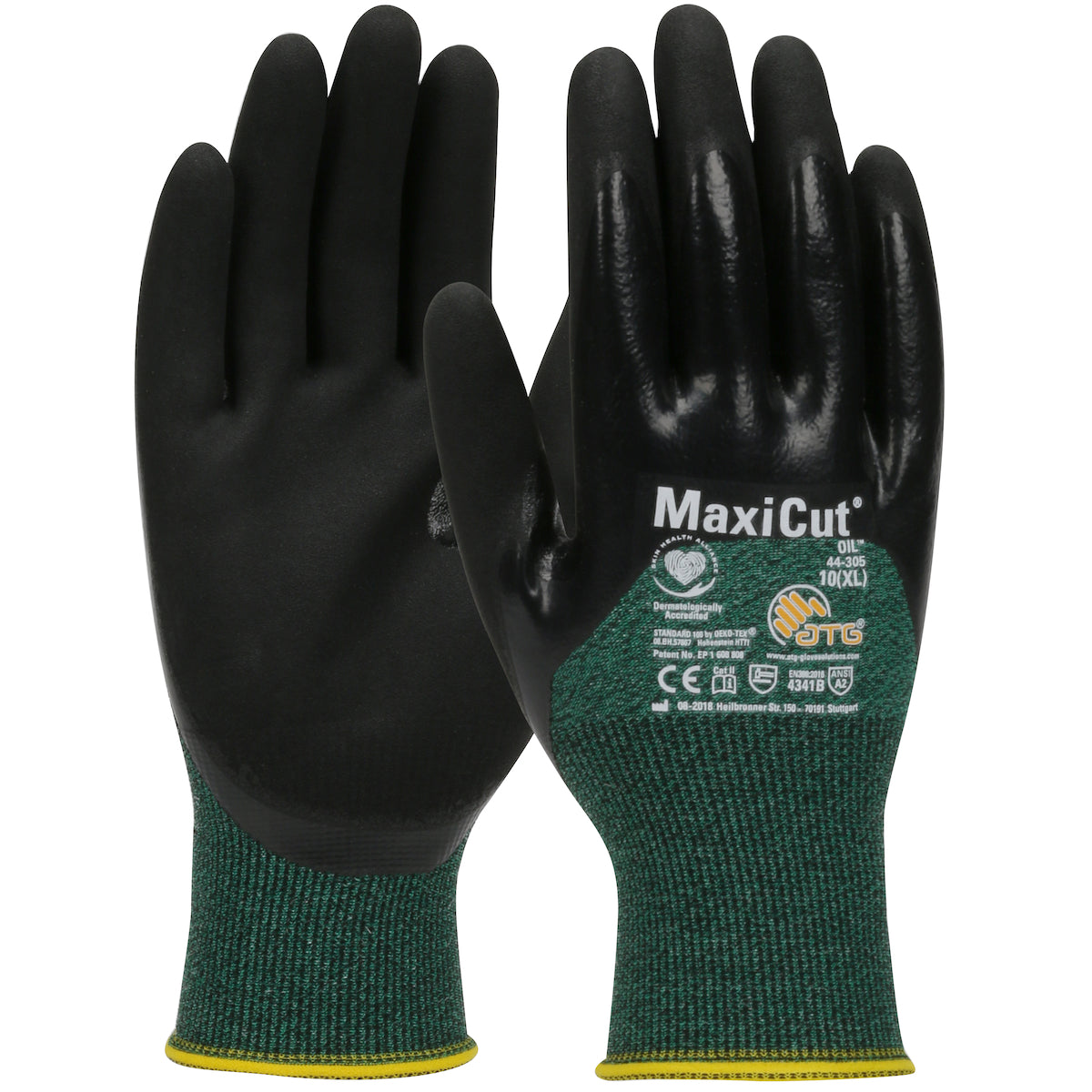ATG 44-305 Cut Resistant Gloves Nitrile Coated MicroFoam Green