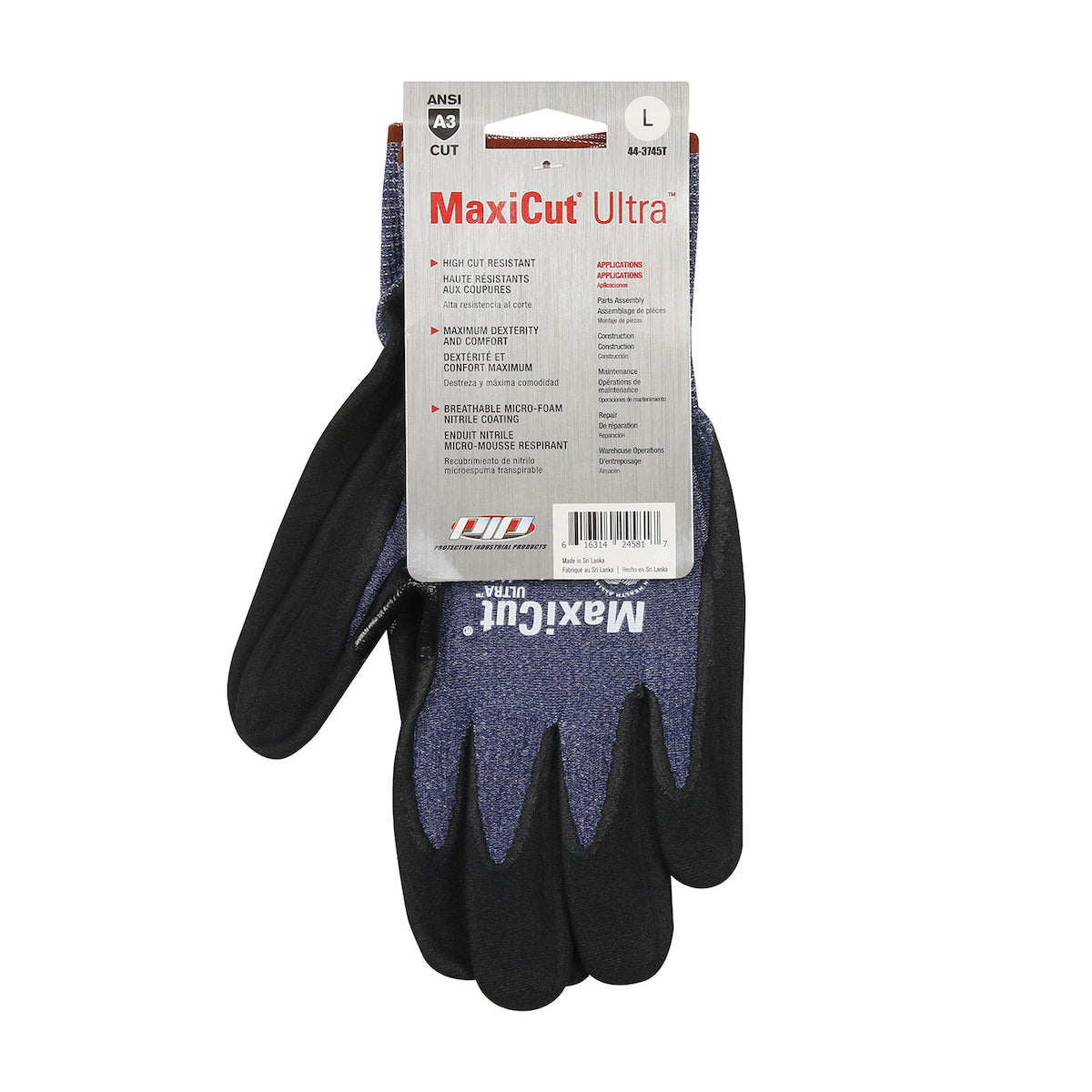 ATG 44-3745T Cut Resistant Gloves Nitrile Coated Blue