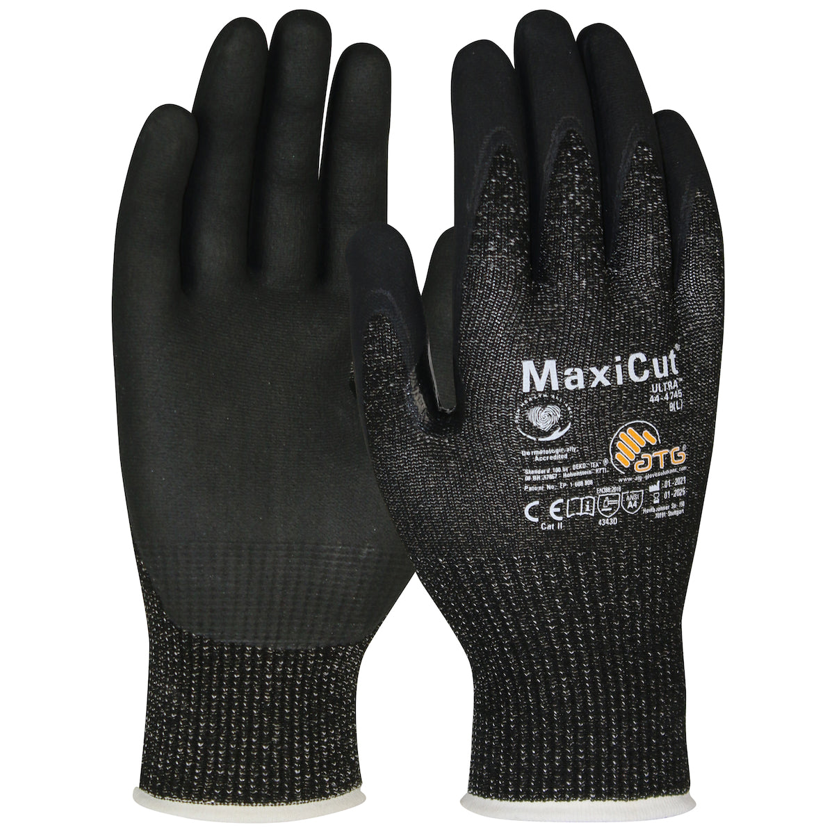 MaxiCut Ultra 44-4745 Cut Resistant Gloves Nitrile Coated Black