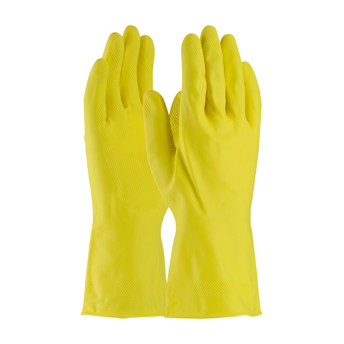 Assurance 47-L170Y Chemical Resistant Gloves Latex Unlined Diamond Grip Yellow