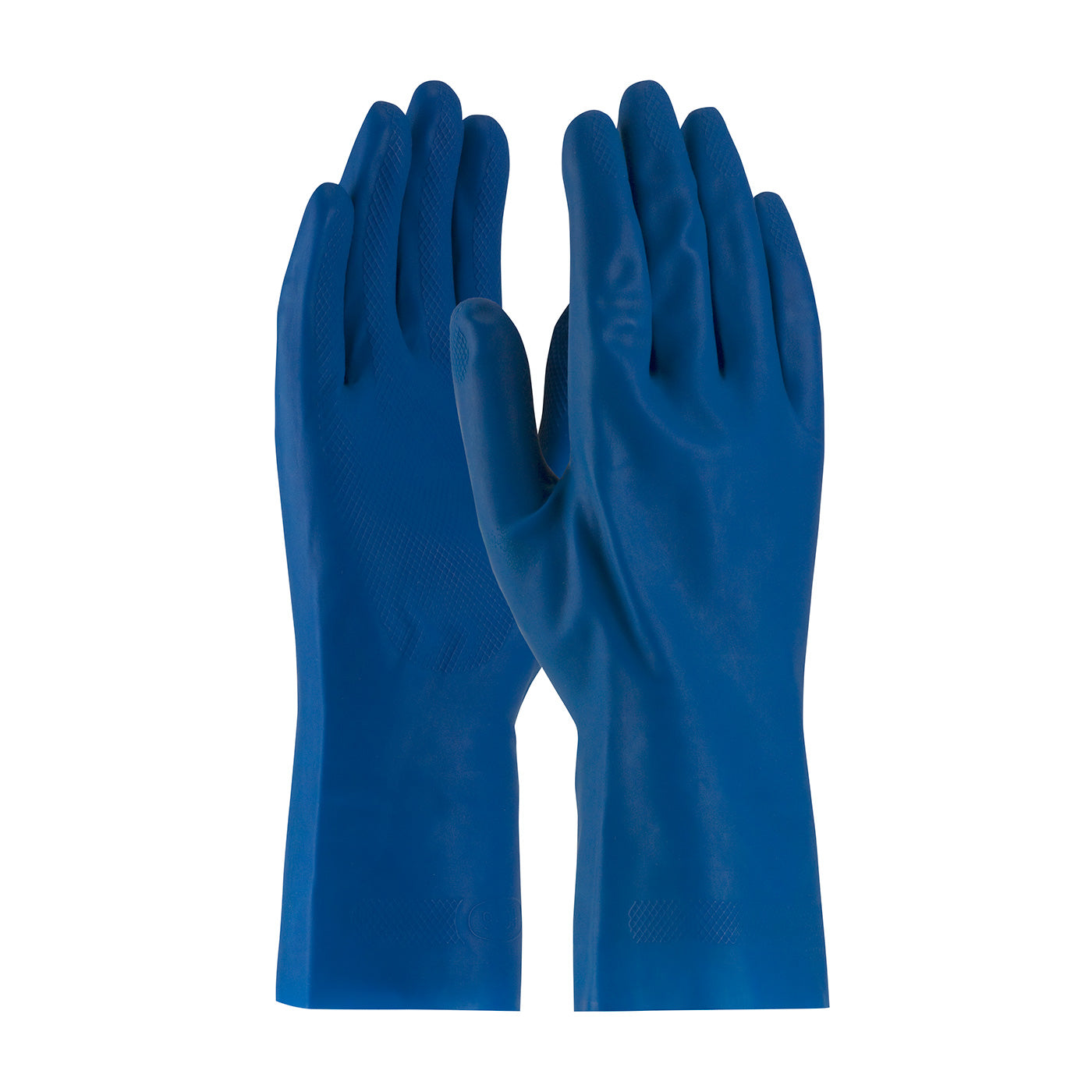 Assurance 47-L171B Chemical Resistant Gloves Latex Unlined Diamond Grip Blue
