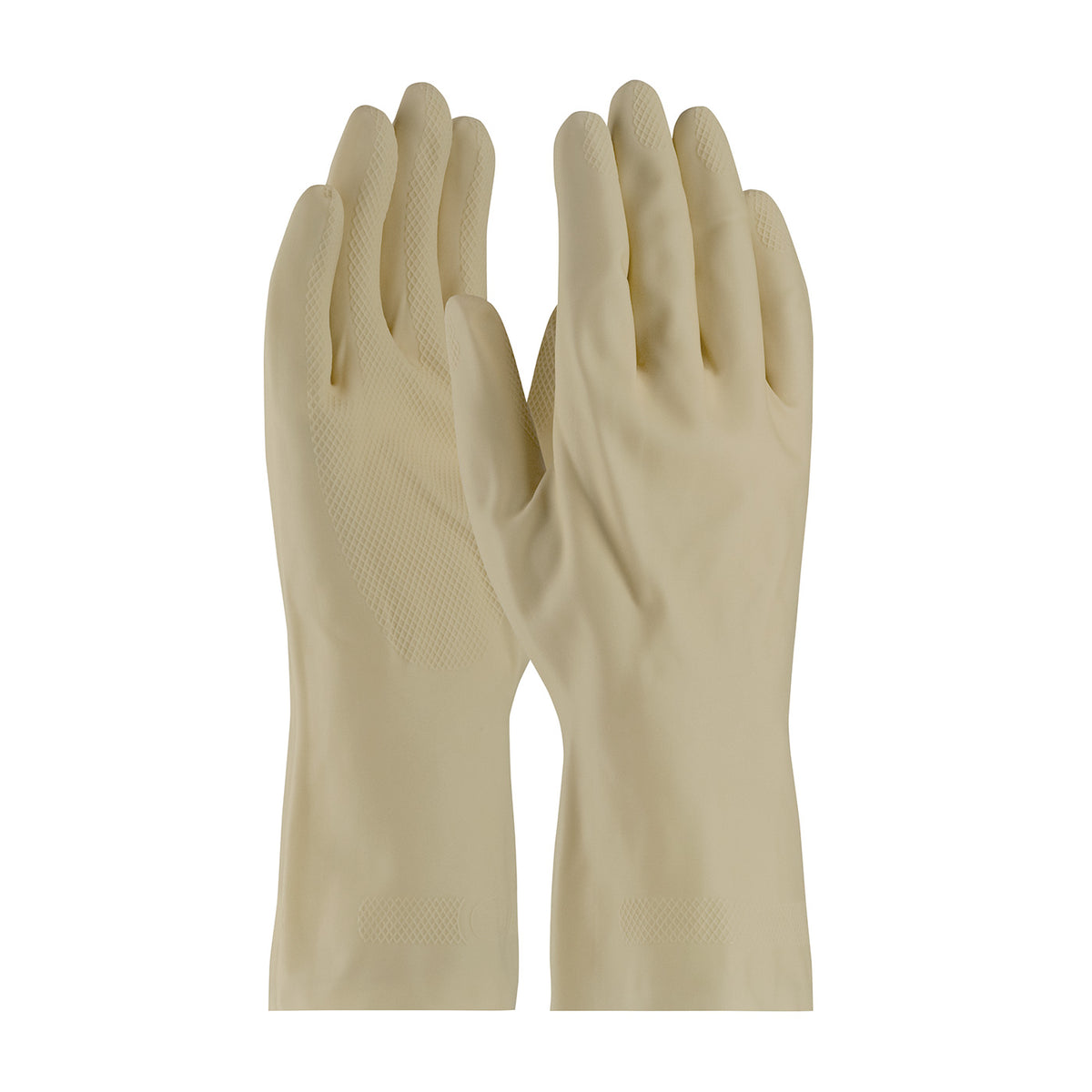Assurance 47-L171N Chemical Resistant Gloves Latex Unlined Diamond Grip Natural
