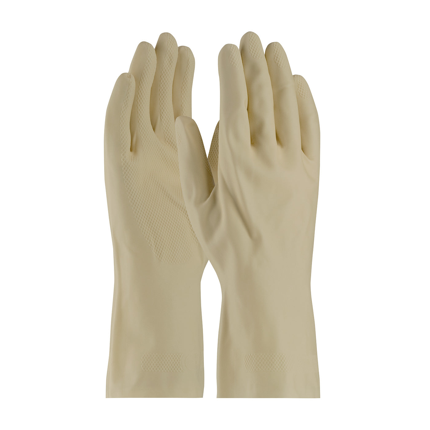 Assurance 47-L171N Chemical Resistant Gloves Latex Unlined Diamond Grip Natural