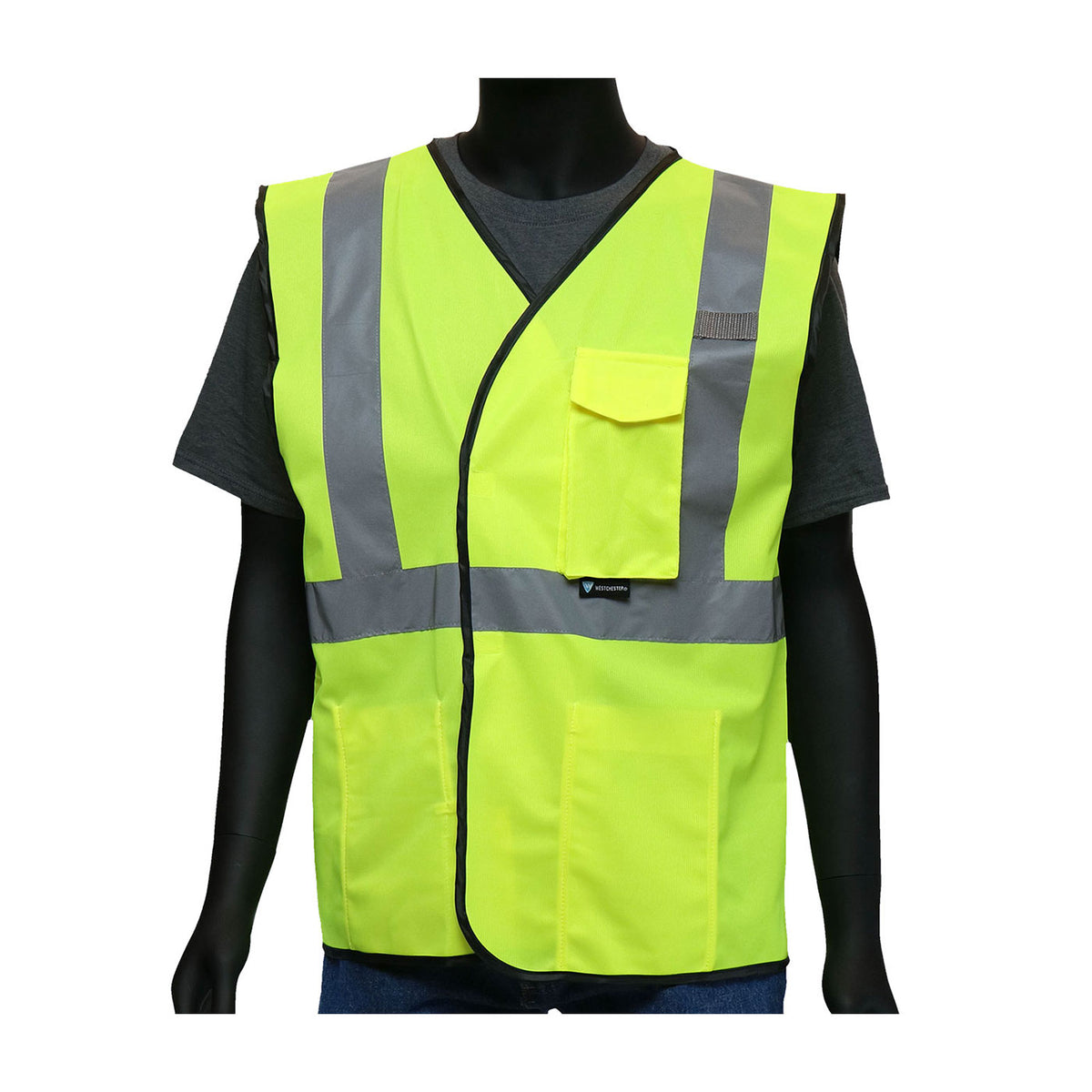 PIP 47203 Hi-Vis Safety Vest Polyester 4 Pockets Hi-Vis Yellow