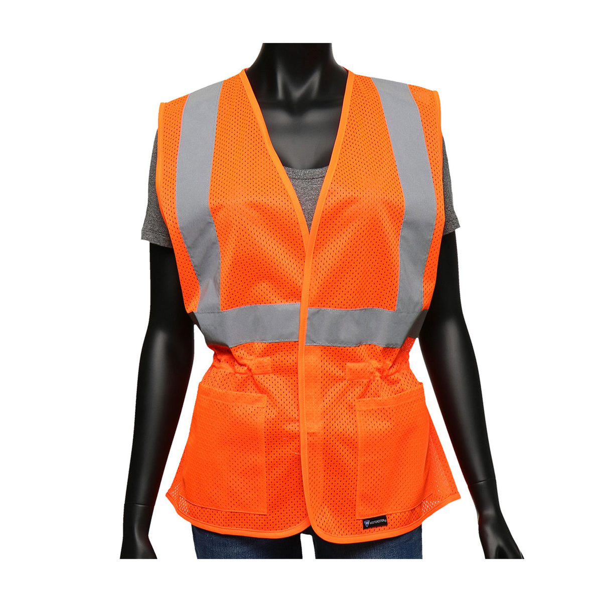 PIP 47208 Women's Hi-Vis Mesh Vest Adjustable Waist Hi-Vis Orange