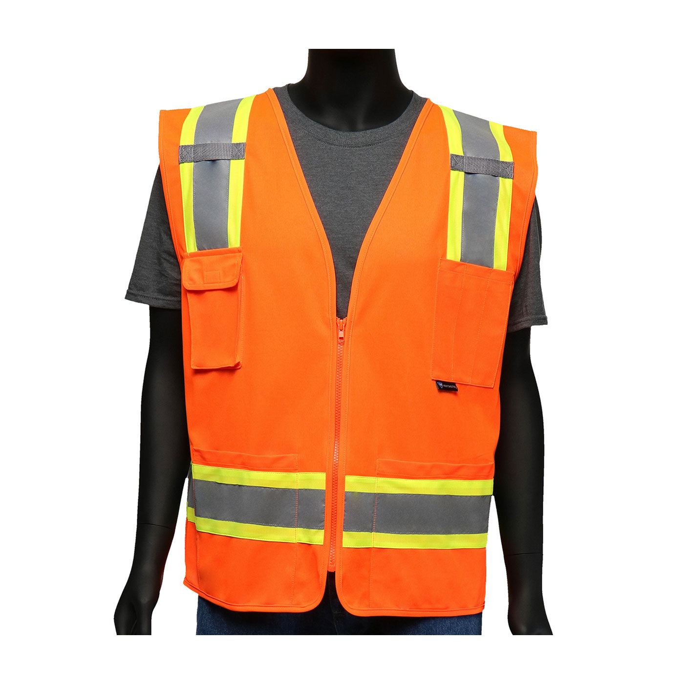 PIP 47216 Hi-Vis Safety Vest Mesh Solid Front Hi-Vis Orange