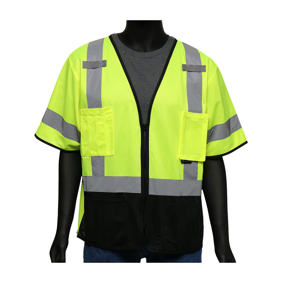 PIP 47304 Hi-Vis Vest Solid Front Mesh Back Hi-Vis Yellow