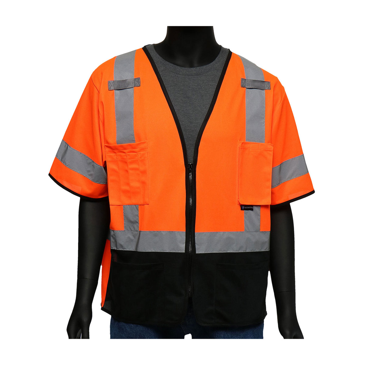 PIP 47305 Hi-Vis Vest Solid Front Mesh Back Hi-Vis Orange