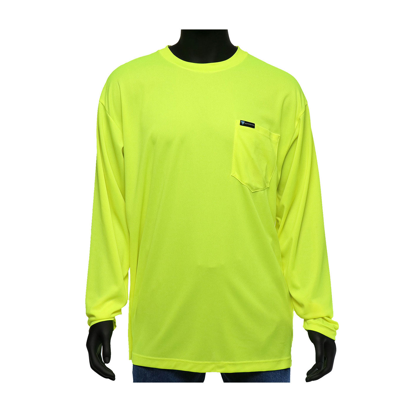 PIP 47406 Hi-Vis Long Sleeve T-Shirt Polyester Hi-Vis Yellow