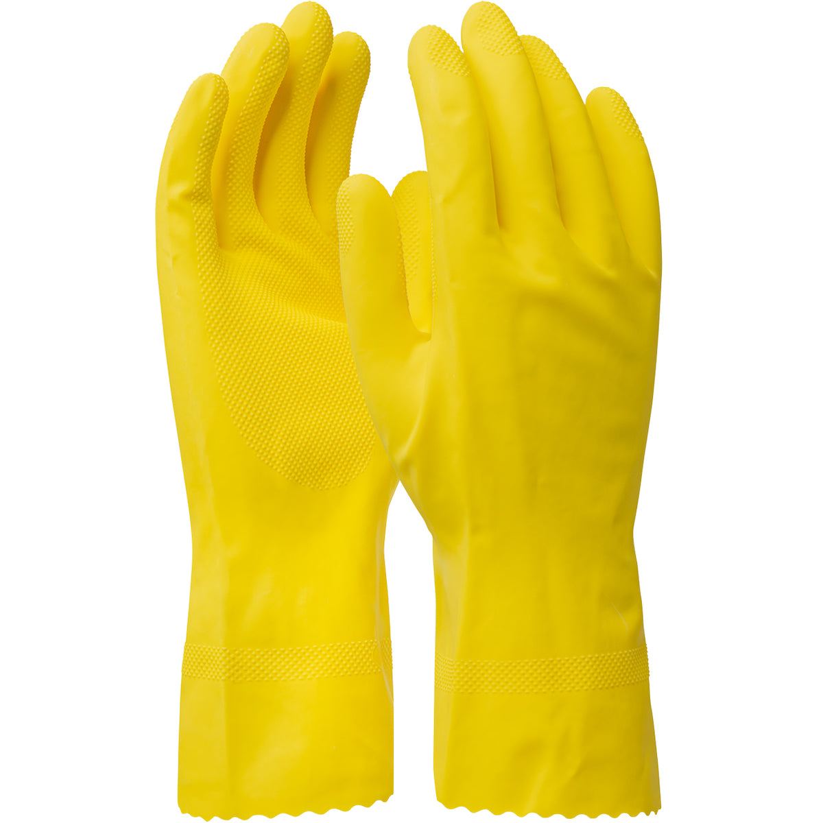Assurance 48-L160Y Chemical Resistant Gloves Latex Raised Diamond Yellow