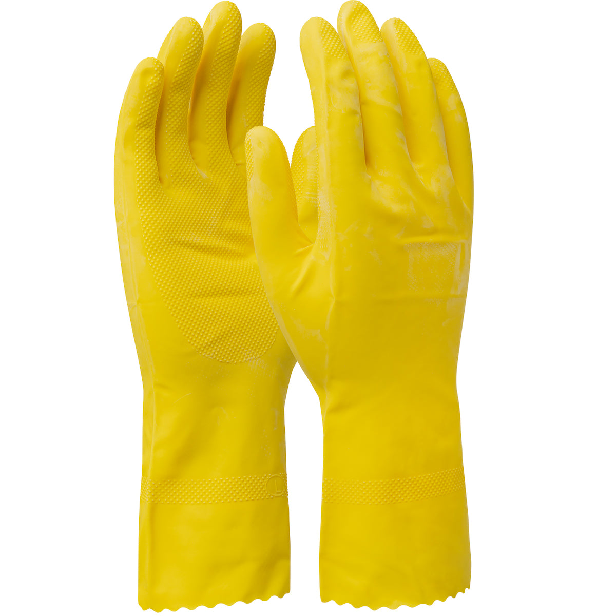 Assurance 48-L162Y Chemical Resistant Gloves Latex Raised Diamond Yellow