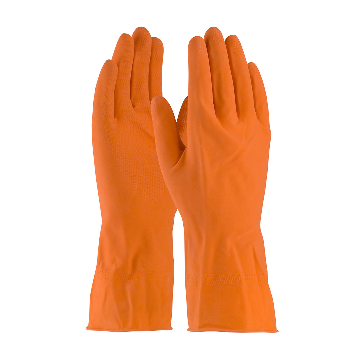 Assurance 48-L185T Chemical Resistant Gloves Latex Honeycomb Orange