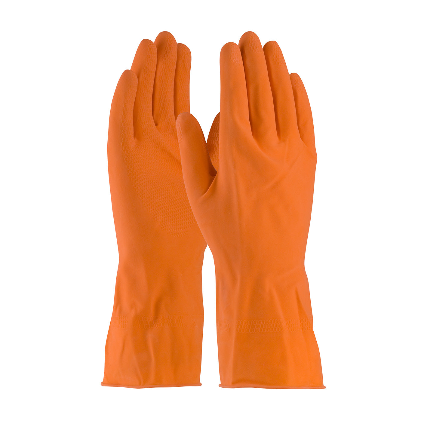 Assurance 48-L185T Chemical Resistant Gloves Latex Honeycomb Orange