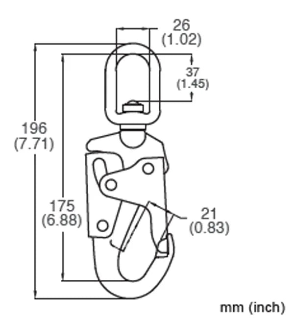 French Creek Locking Snaphook Steel Swivel 3/4" Gate 49