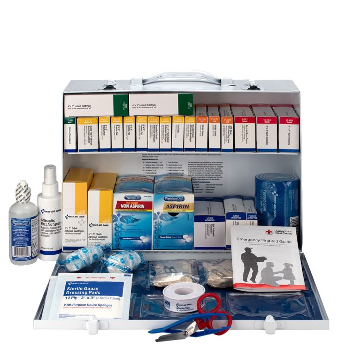 2 Shelf First Aid Cabinet With Medications, ANSI Compliant - W-90573