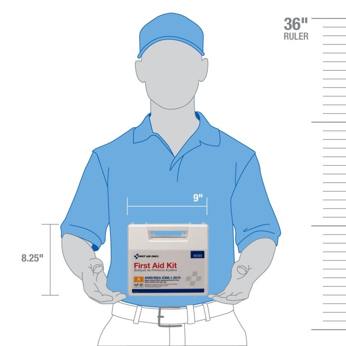 25 Person Bulk Plastic First Aid Kit, ANSI Compliant- W-90588