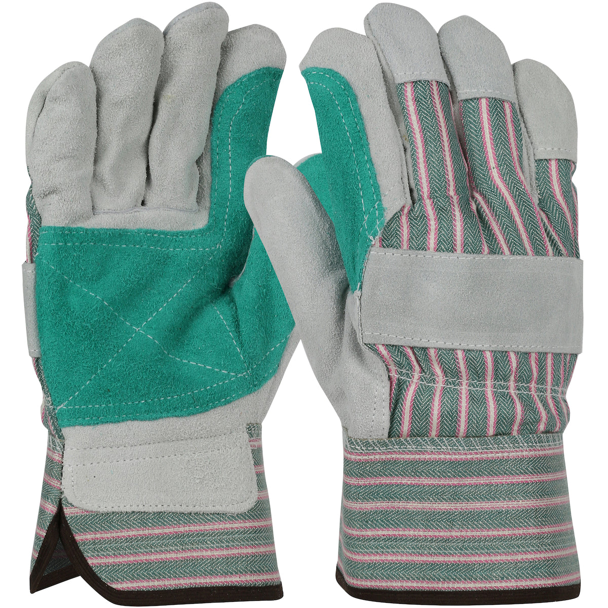 PIP 500DP Leather Palm Gloves Cowhide Double Palm Green