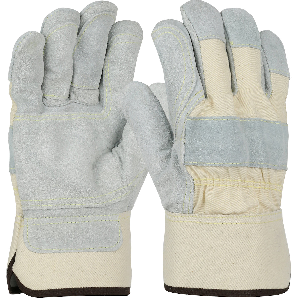 PIP 500DP-AA Leather Palm Gloves Cowhide Aramid Stitching Natural