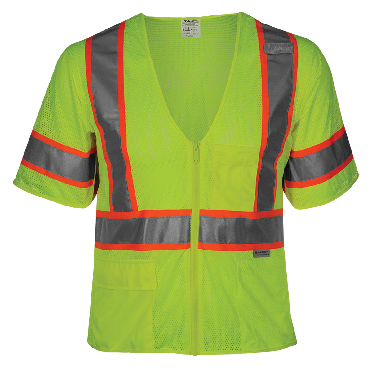 Reflective Apparel 504ST Hi-Vis Safety Vest Polyester Mesh Breakaway Yellow