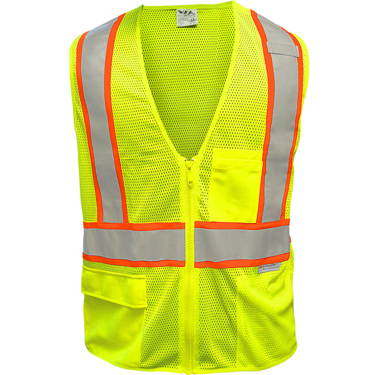 Reflective Apparel 505SX Hi-Vis Safety Vest Polyester Mesh Breakaway X-Back Yellow