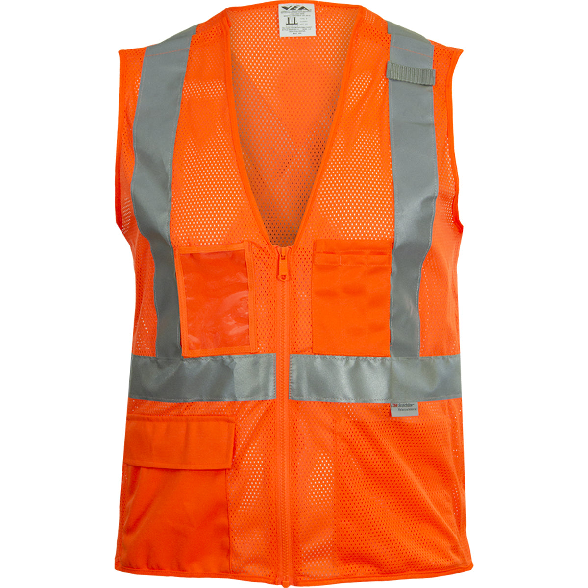 Reflective Apparel 508SX Hi-Vis Safety Vest Polyester Mesh Breakaway Hi-Vis Orange
