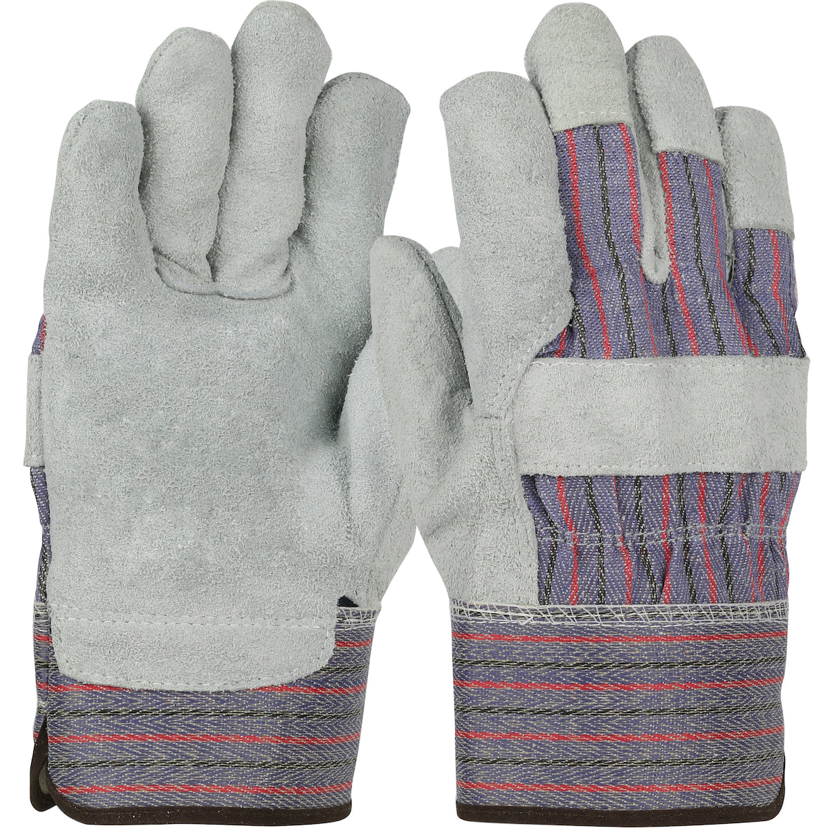 PIP 558 Leather Palm Work Gloves Cowhide Blue
