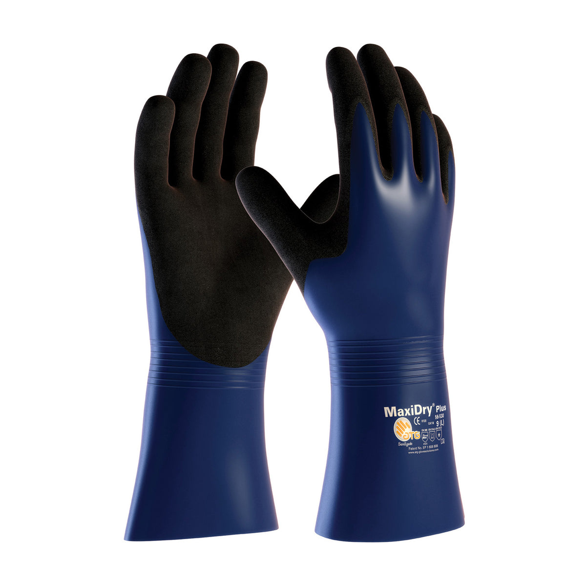ATG 56-530 Chemical Resistant Gloves Nitrile Grip Blue