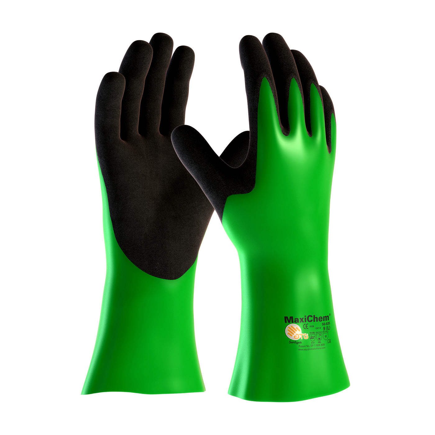 MaxiChem 56-635 Chemical Resistant Gloves Nitrile Blend Green