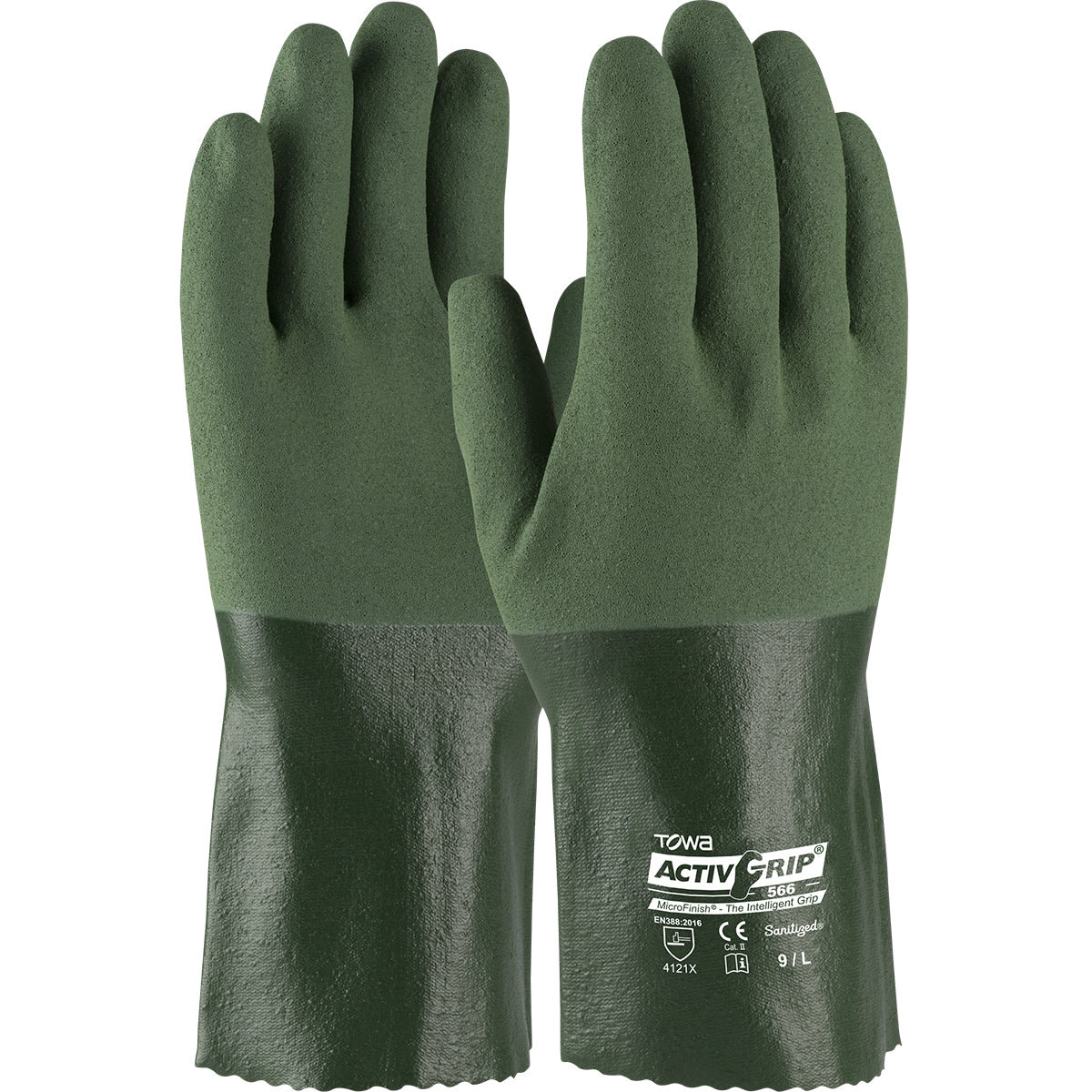 ActivGrip 56-AG566 Chemical Resistant Gloves Nitrile MicroFinish Green