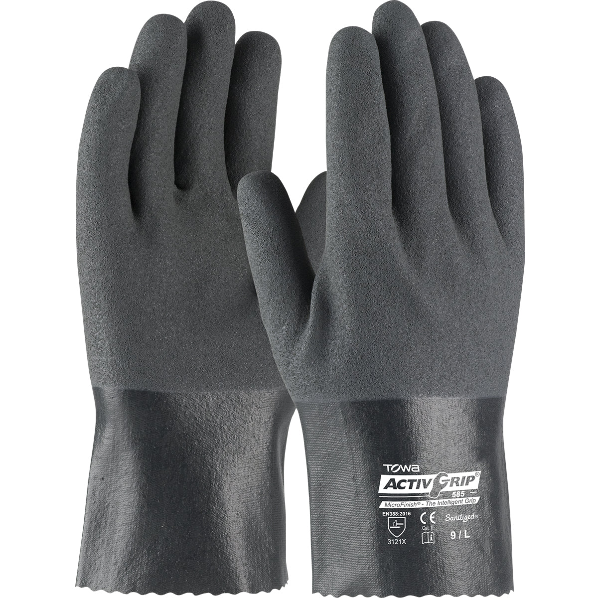 ActivGrip 56-AG585 Chemical Resistant Gloves Nitrile MicroFinish Gray