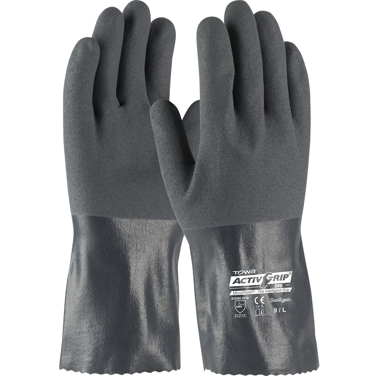 ActivGrip 56-AG586 Chemical Resistant Gloves Nitrile MicroFinish Gray