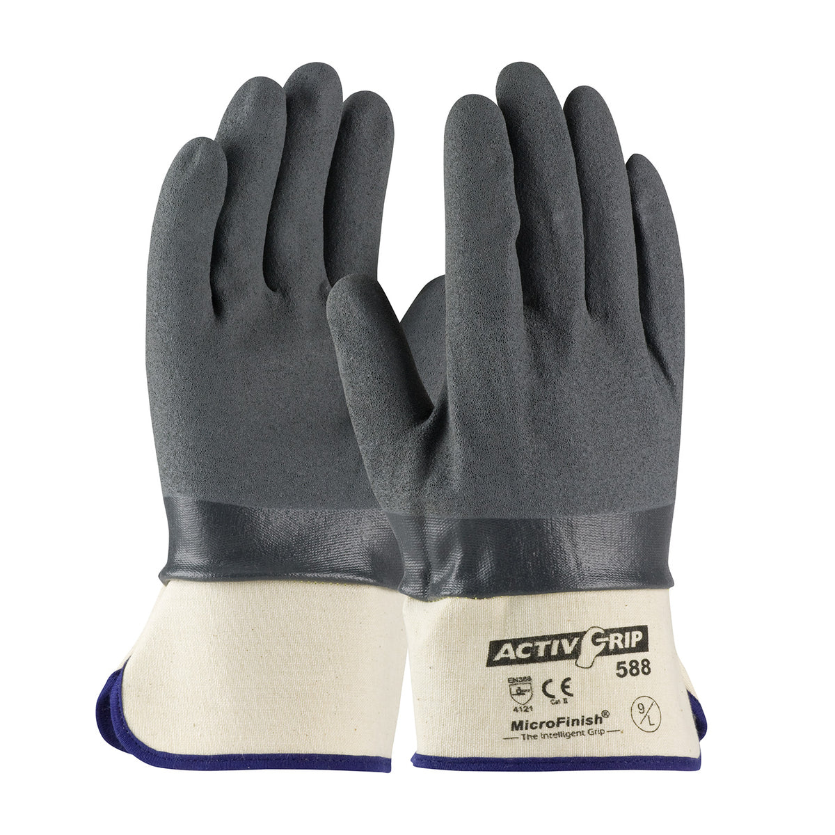 ActivGrip 56-AG588 Chemical Resistant Gloves Nitrile MicroFinish Gray