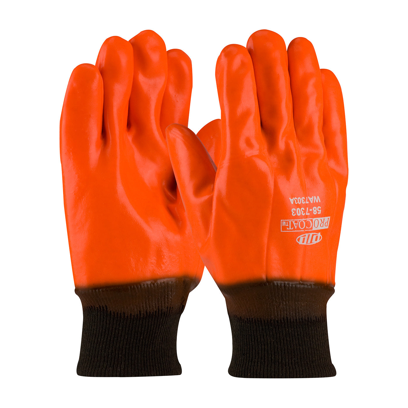 PIP 58-7303 Cold Protection Gloves PVC Insulated Hi-Vis Orange