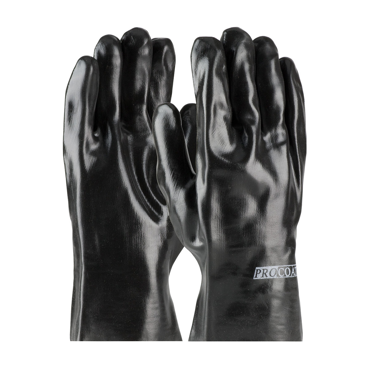 PIP 58-8020 Chemical Resistant Gloves PVC Interlock Liner Black