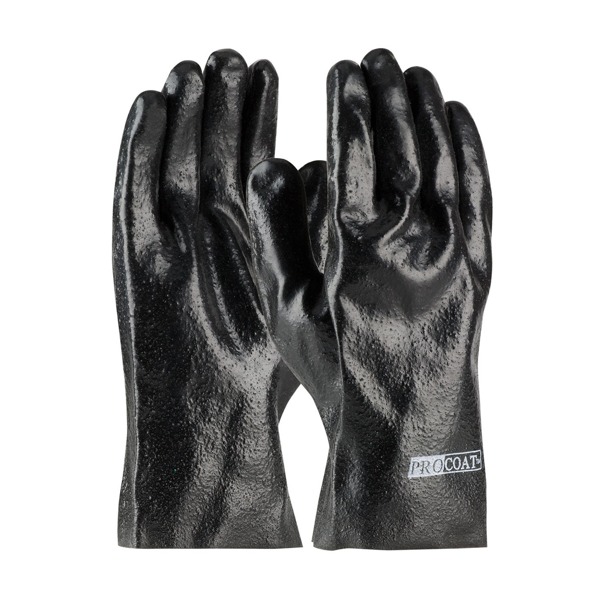 PIP 58-8020R Chemical Resistant Gloves PVC Interlock Liner Black