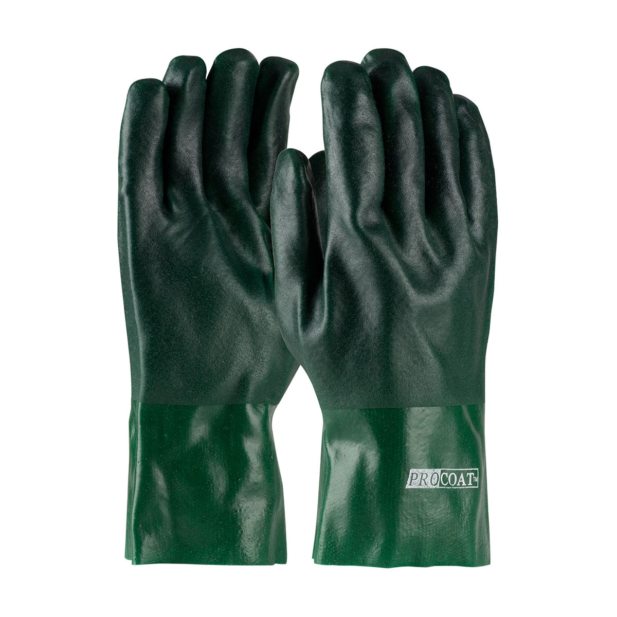 PIP 58-8025DD Chemical Resistant Gloves PVC Jersey Liner Green