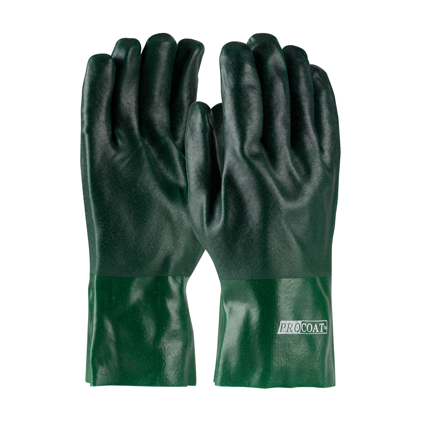 PIP 58-8025DD Chemical Resistant Gloves PVC Jersey Liner Green