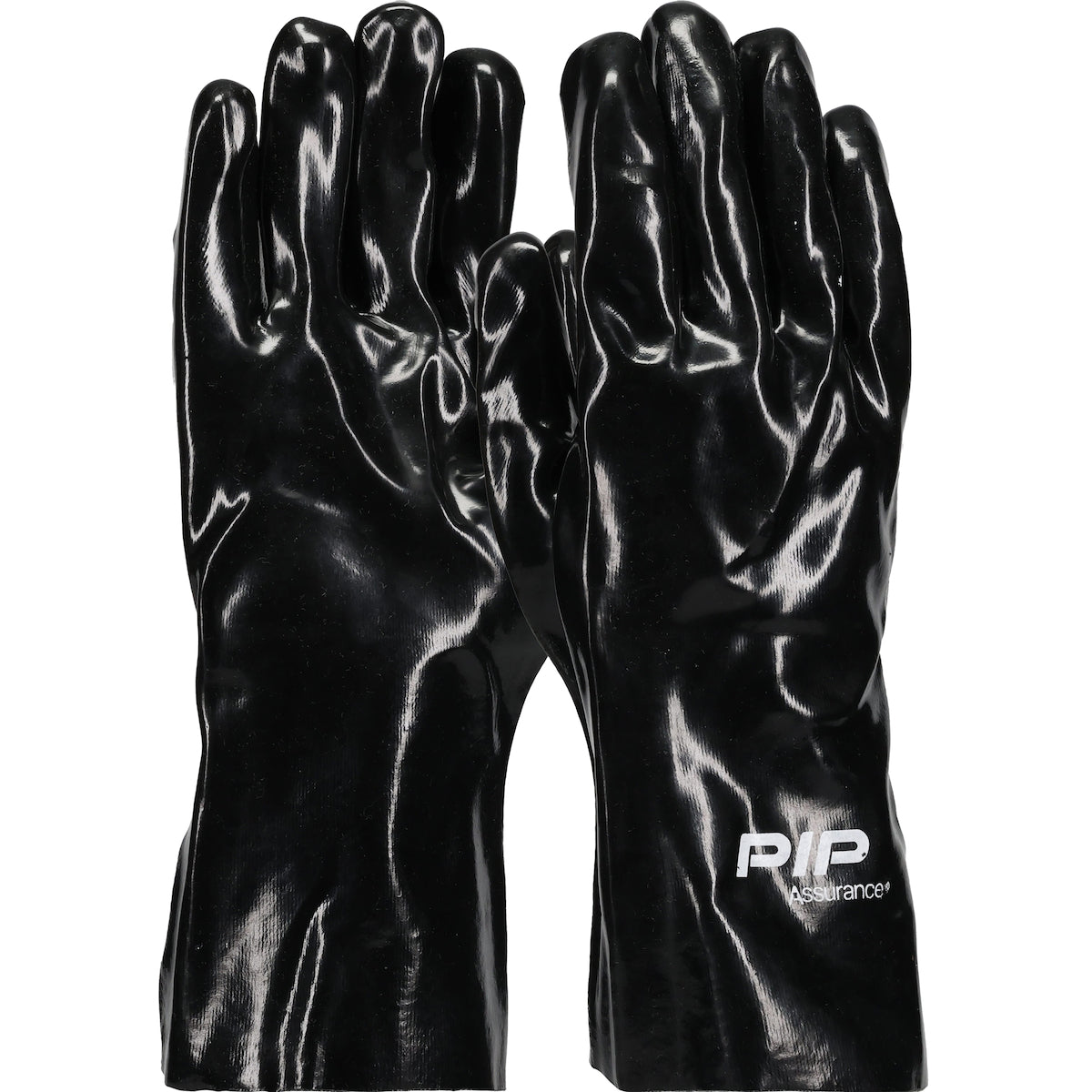 Assurance 58-8030 Chemical Resistant Gloves PVC Interlock Liner Black