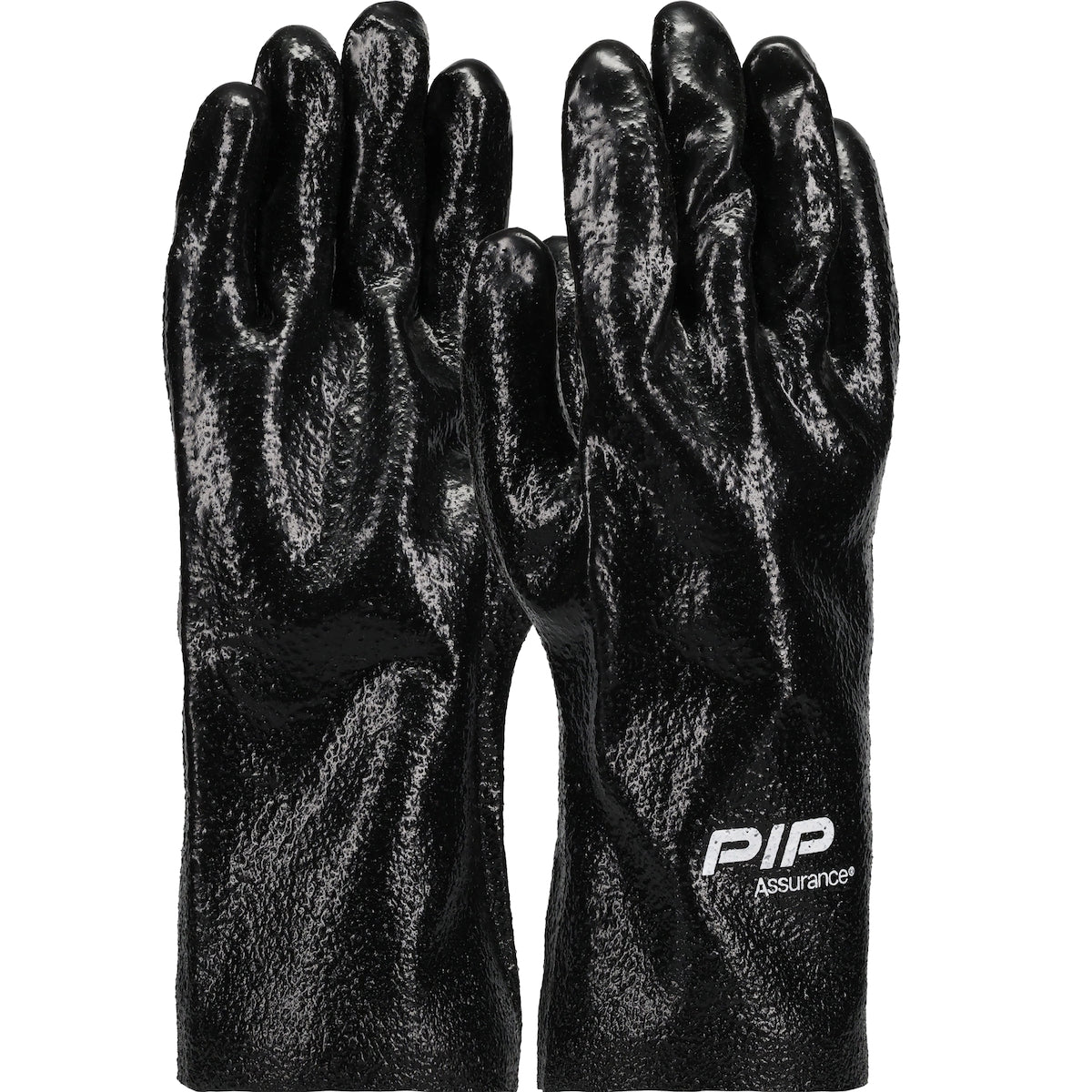 Assurance 58-8030R Chemical Resistant Gloves PVC Semi-Rough Black