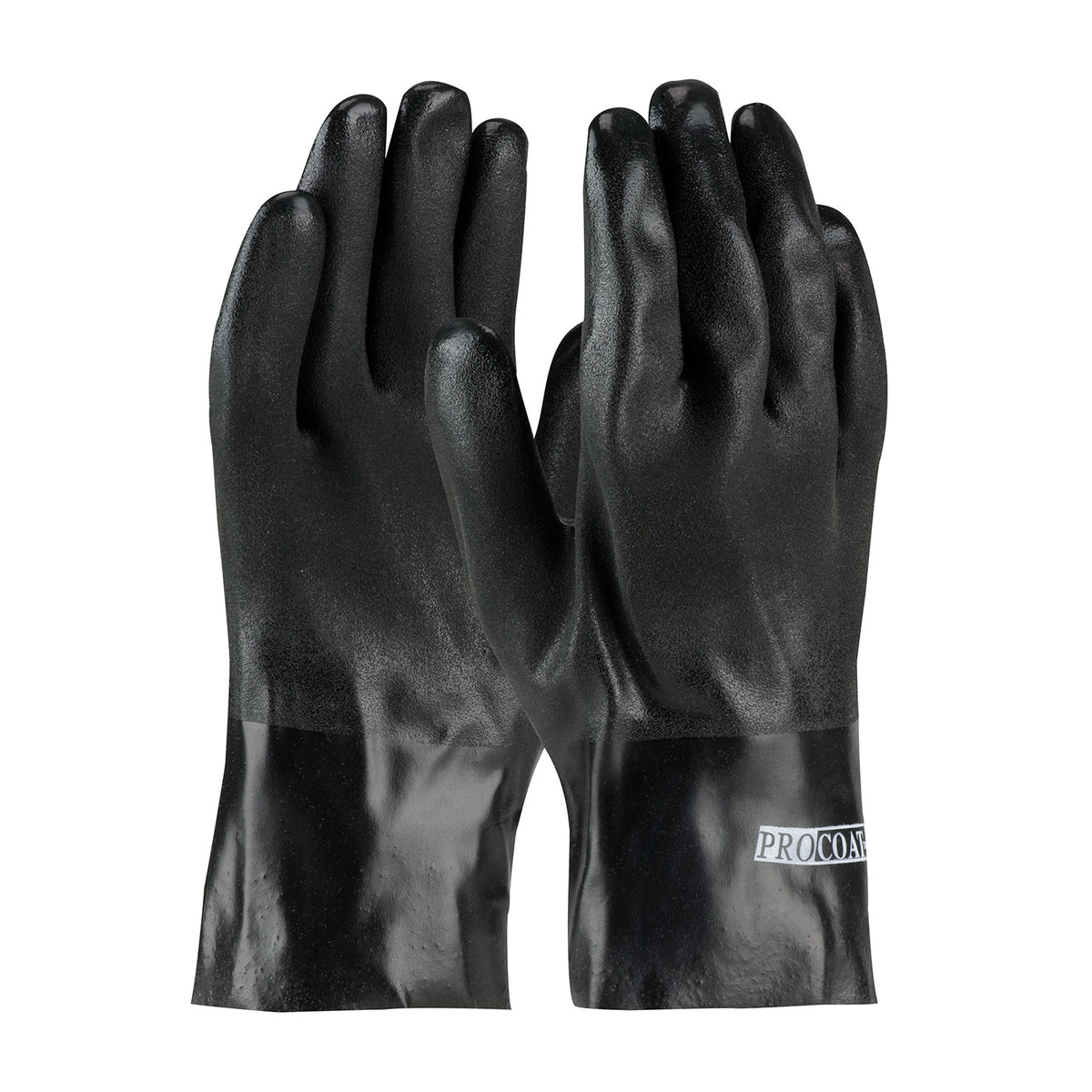 PIP 58-8120DD Chemical Resistant Gloves PVC Sandy Finish Black