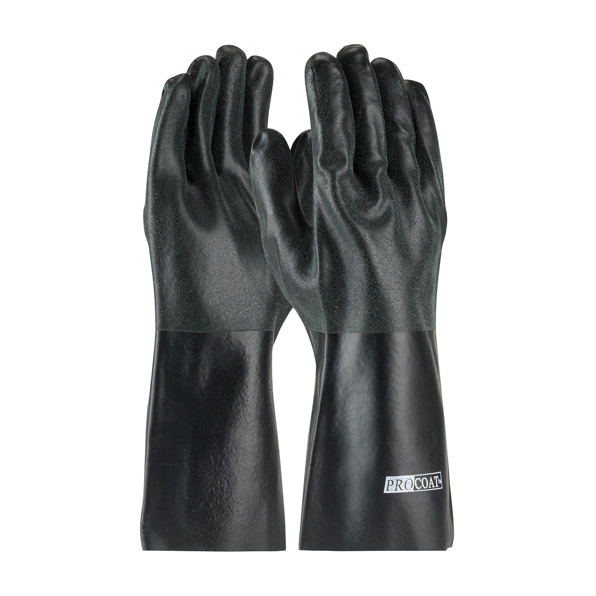 PIP 58-8140DD Chemical Resistant Gloves PVC Sandy Finish Black