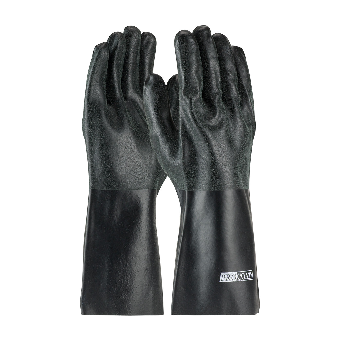 PIP 58-8140DD Chemical Resistant Gloves PVC Sandy Finish Black
