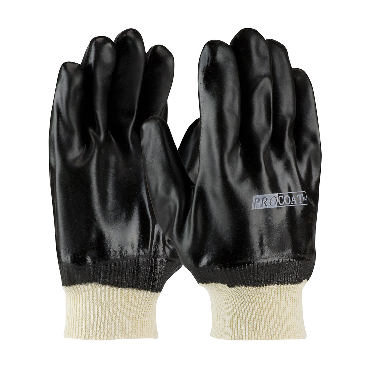 PIP 58-8215DD Chemical Resistant Gloves PVC Sandy Finish Black