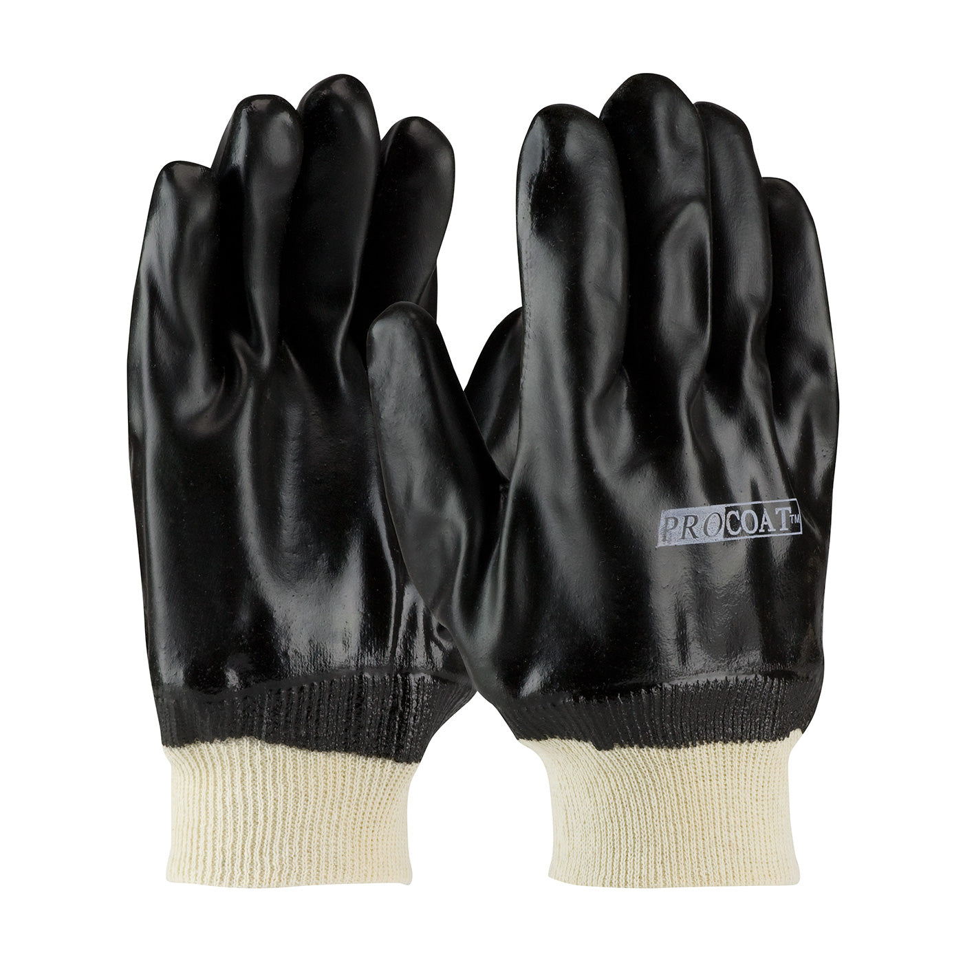 PIP 58-8215DD Chemical Resistant Gloves PVC Sandy Finish Black