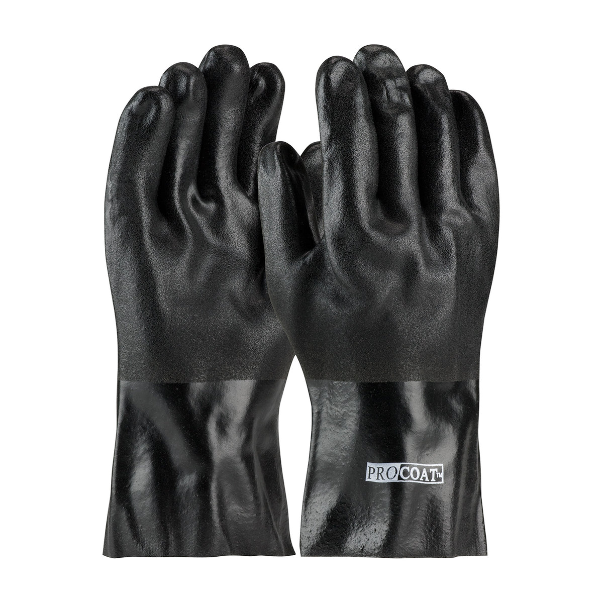 PIP 58-8230DD Chemical Resistant Gloves PVC Sandy Finish Black